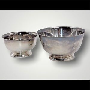Vintage WM Rogers Paul Revere Reproduction 98-9 Set of 2 Silver Bowls